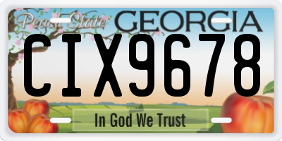 GA license plate CIX9678
