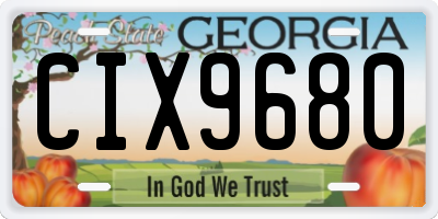 GA license plate CIX9680