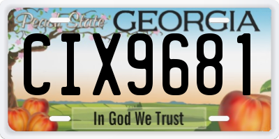 GA license plate CIX9681