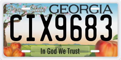 GA license plate CIX9683