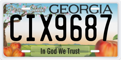 GA license plate CIX9687