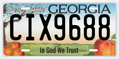 GA license plate CIX9688