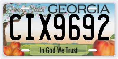 GA license plate CIX9692