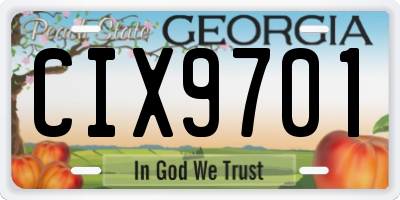 GA license plate CIX9701