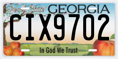 GA license plate CIX9702