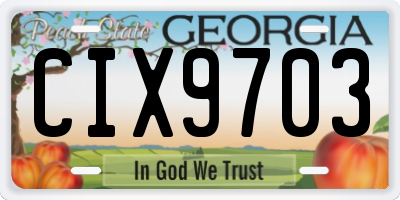 GA license plate CIX9703