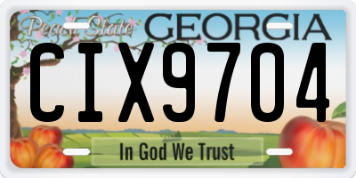 GA license plate CIX9704