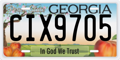 GA license plate CIX9705