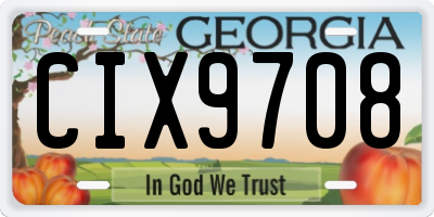 GA license plate CIX9708