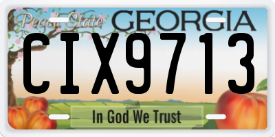 GA license plate CIX9713