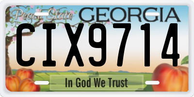 GA license plate CIX9714