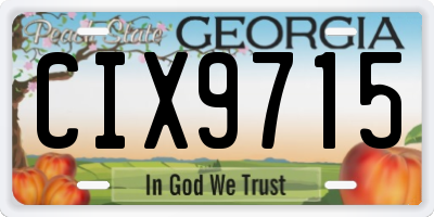 GA license plate CIX9715