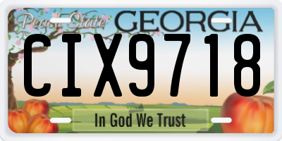 GA license plate CIX9718