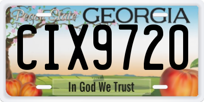 GA license plate CIX9720