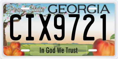 GA license plate CIX9721