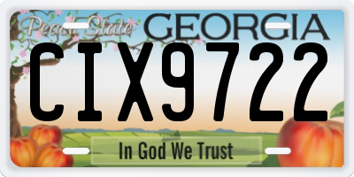 GA license plate CIX9722