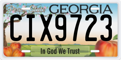 GA license plate CIX9723