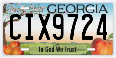 GA license plate CIX9724