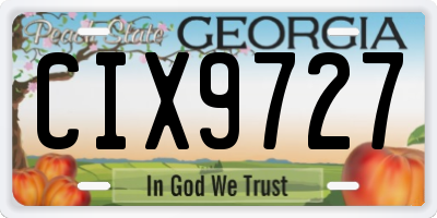 GA license plate CIX9727