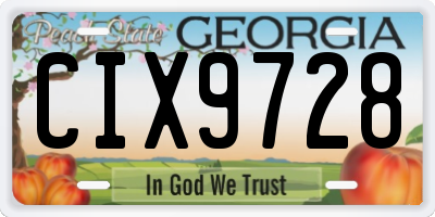 GA license plate CIX9728