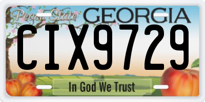 GA license plate CIX9729