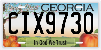 GA license plate CIX9730