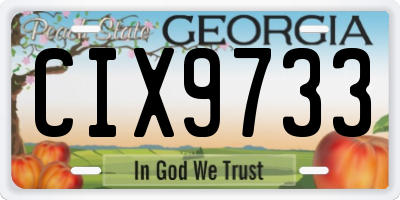GA license plate CIX9733