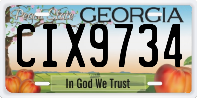 GA license plate CIX9734