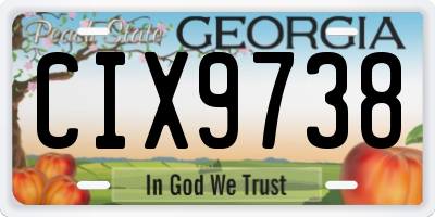 GA license plate CIX9738
