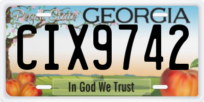 GA license plate CIX9742