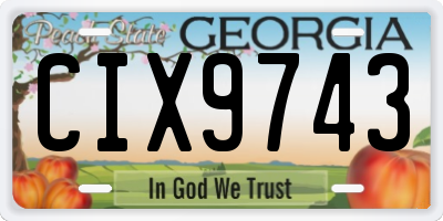 GA license plate CIX9743
