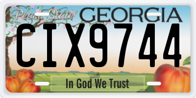 GA license plate CIX9744