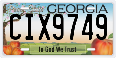 GA license plate CIX9749
