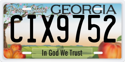 GA license plate CIX9752