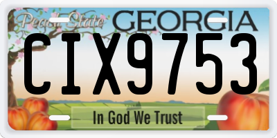 GA license plate CIX9753