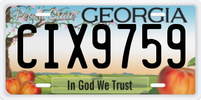 GA license plate CIX9759