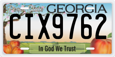 GA license plate CIX9762