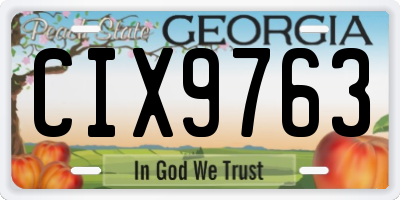 GA license plate CIX9763