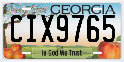 GA license plate CIX9765