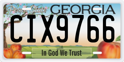 GA license plate CIX9766