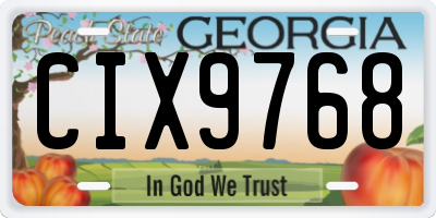 GA license plate CIX9768