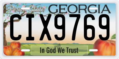 GA license plate CIX9769