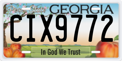 GA license plate CIX9772