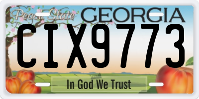 GA license plate CIX9773