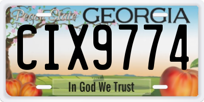 GA license plate CIX9774