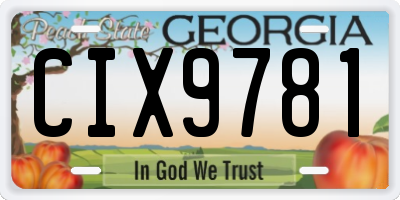 GA license plate CIX9781