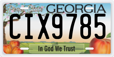 GA license plate CIX9785