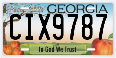 GA license plate CIX9787