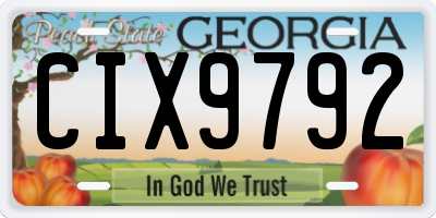 GA license plate CIX9792