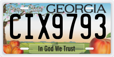 GA license plate CIX9793